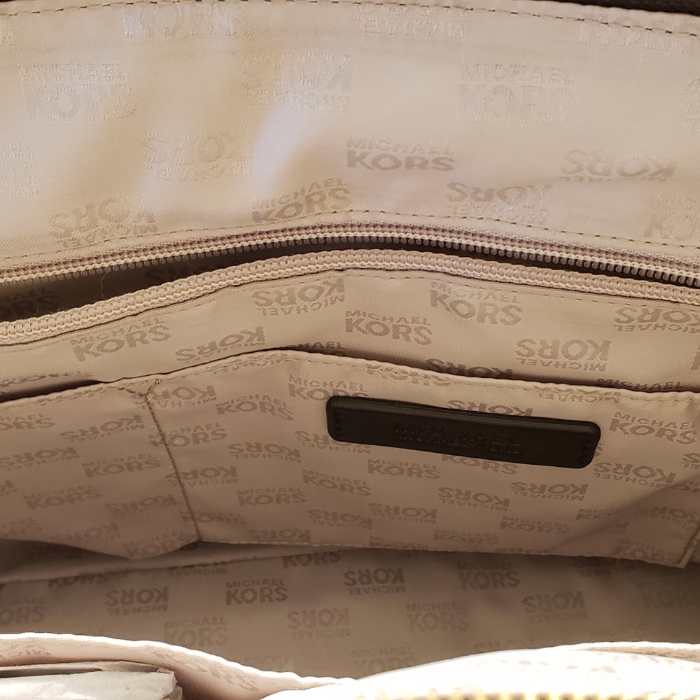 MICHAEL Michael Kors Hudson Large Satchel Coffee Leather/Suede - Picture 8 of 9
